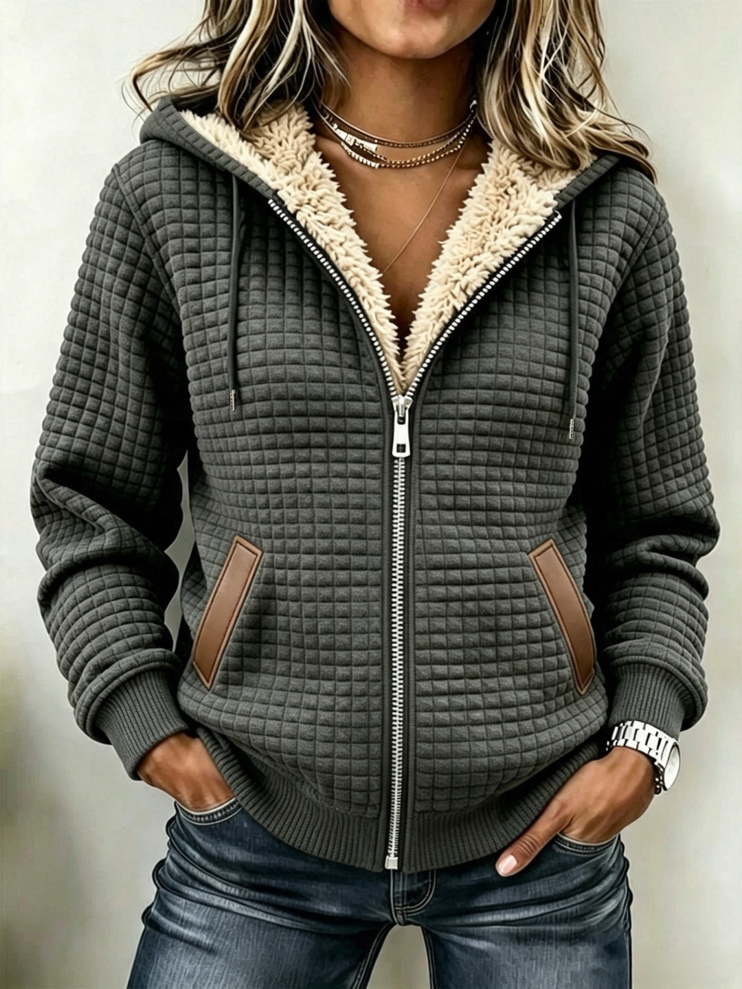 Camille™ | Sherpa-Lined Quilted Hooded Jacket