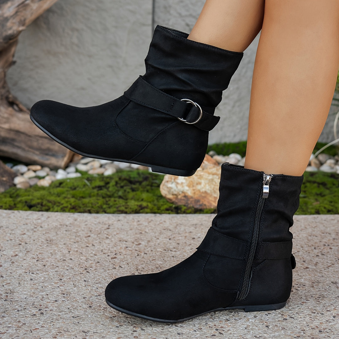 Mavis™ | Buckle-Detail Comfort Ankle Boots