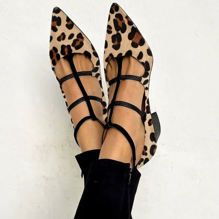 Bridget Leopard-Print Strappy Heels