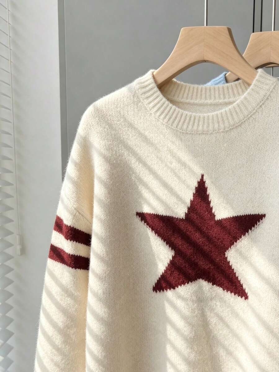Bonnie™ | Star-Pattern Relaxed Knit Sweater