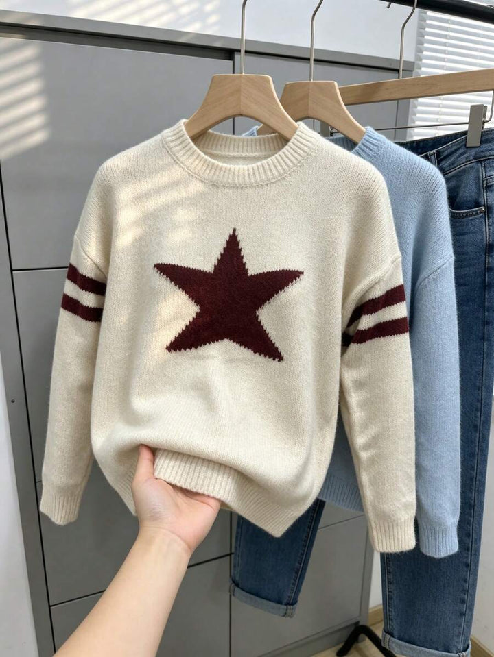 Bonnie™ | Star-Pattern Relaxed Knit Sweater