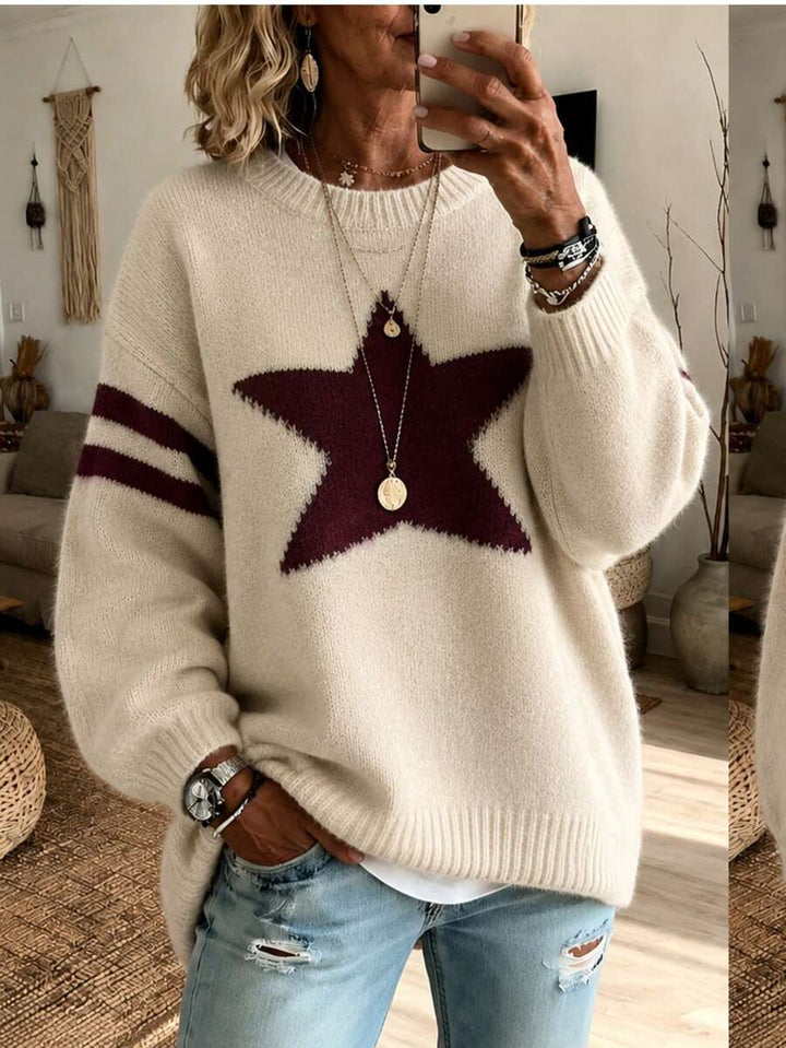 Bonnie™ | Star-Pattern Relaxed Knit Sweater