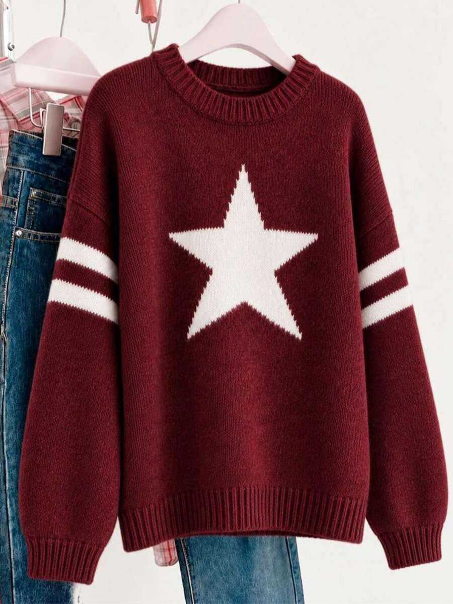 Bonnie™ | Star-Pattern Relaxed Knit Sweater