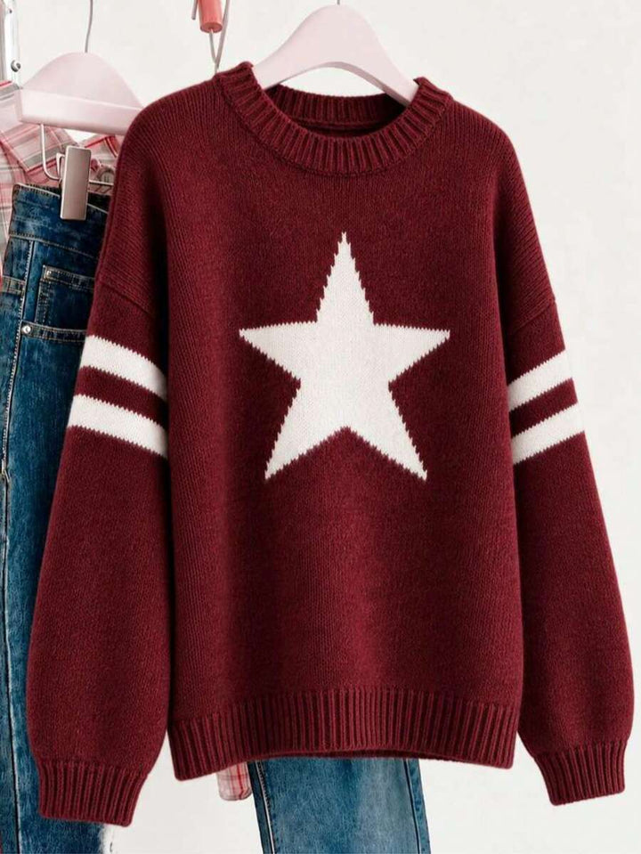 Bonnie™ | Star-Pattern Relaxed Knit Sweater