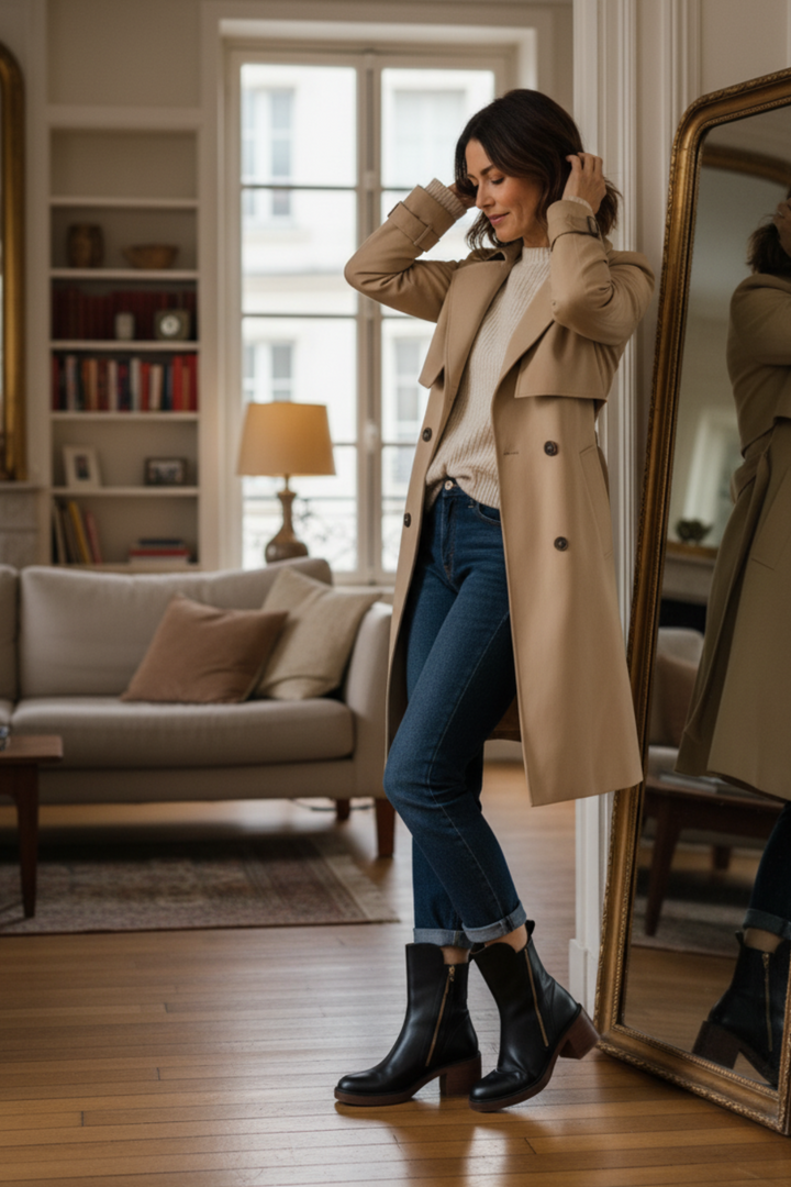 Pernelle™ | Square-Heel Leather Ankle Boots