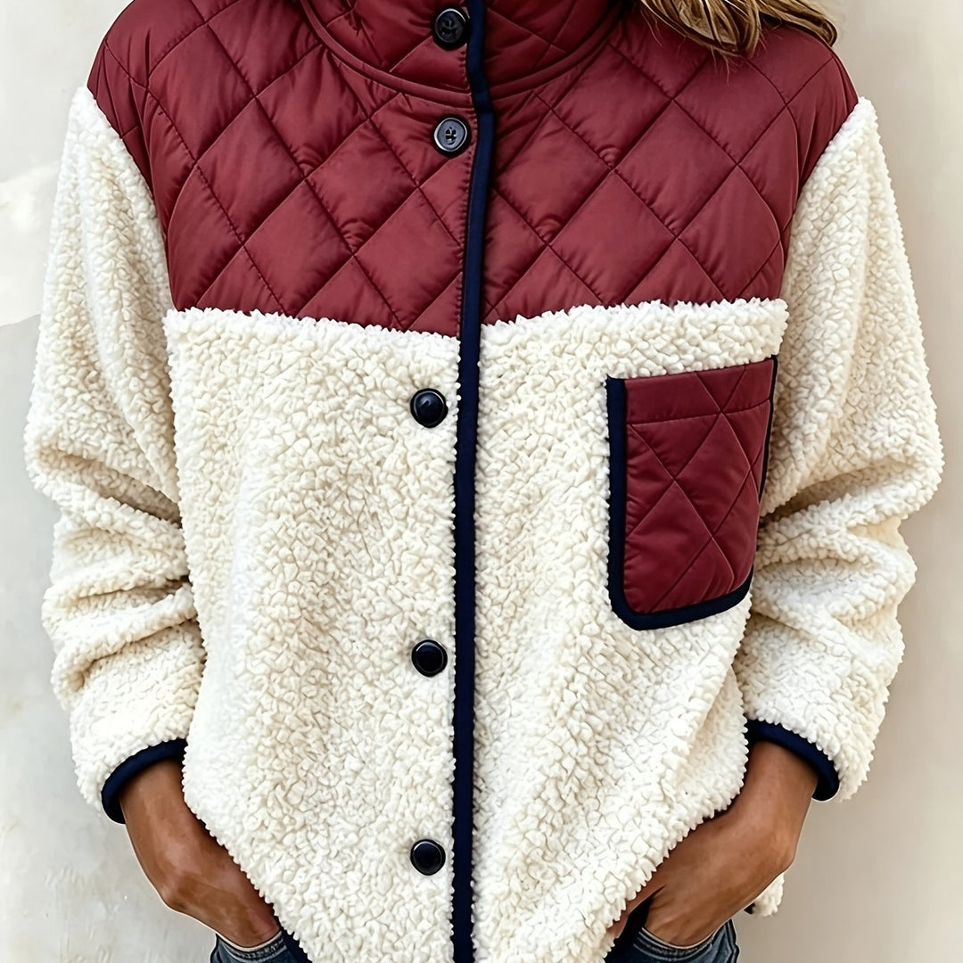 Maribel™ | Quilted Sherpa Patchwork Jacket