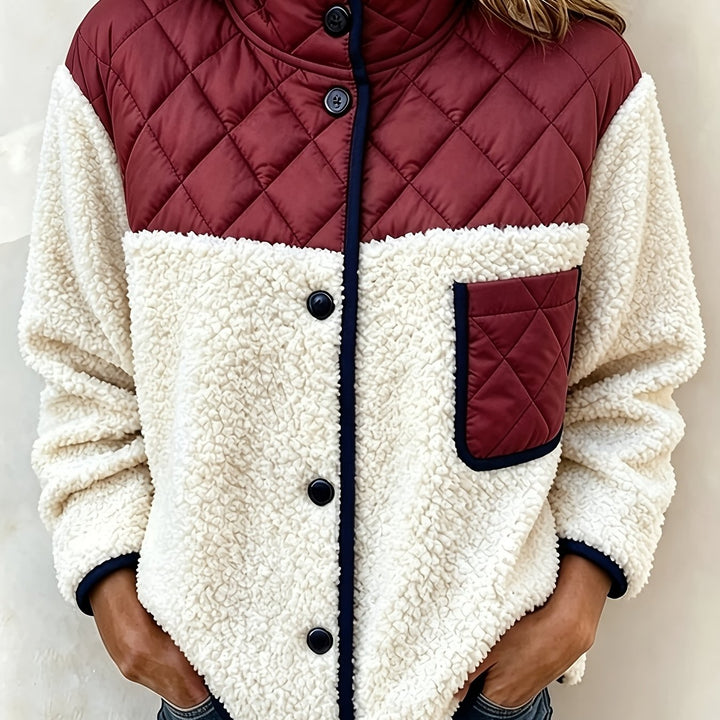 Maribel™ | Quilted Sherpa Patchwork Jacket