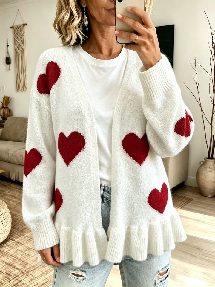 Valentina | Knit Heart Pattern Coatigan