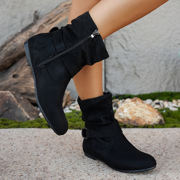 Mavis™ | Buckle-Detail Comfort Ankle Boots