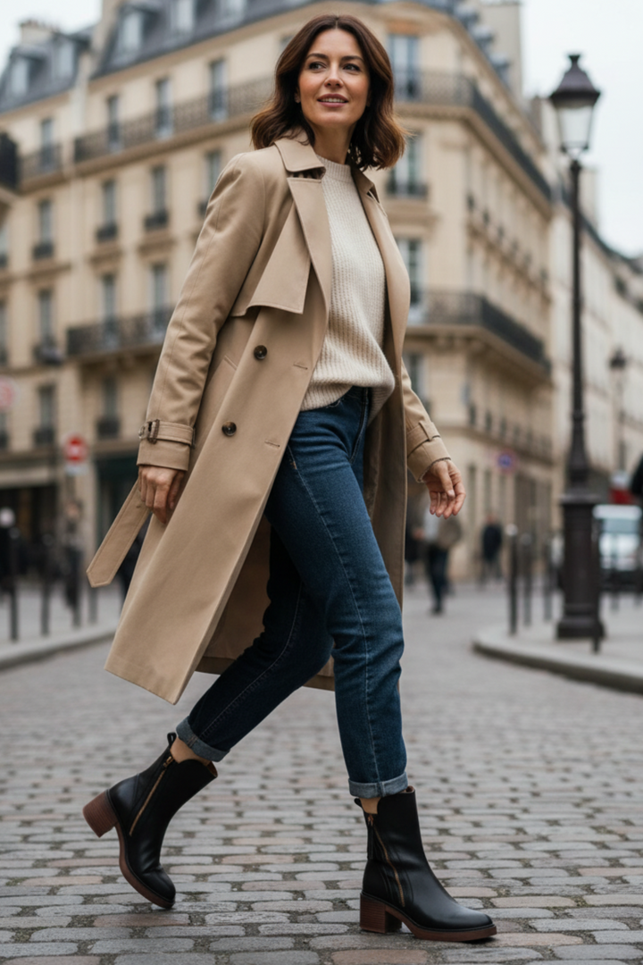 Pernelle™ | Square-Heel Leather Ankle Boots