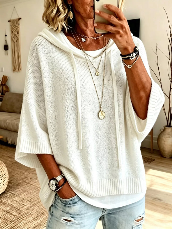 Marielle™ | Relaxed Hooded Knit Poncho