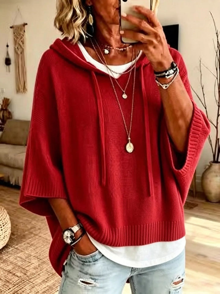 Marielle™ | Relaxed Hooded Knit Poncho