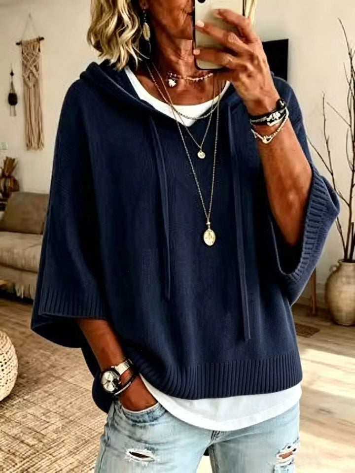 Marielle™ | Relaxed Hooded Knit Poncho