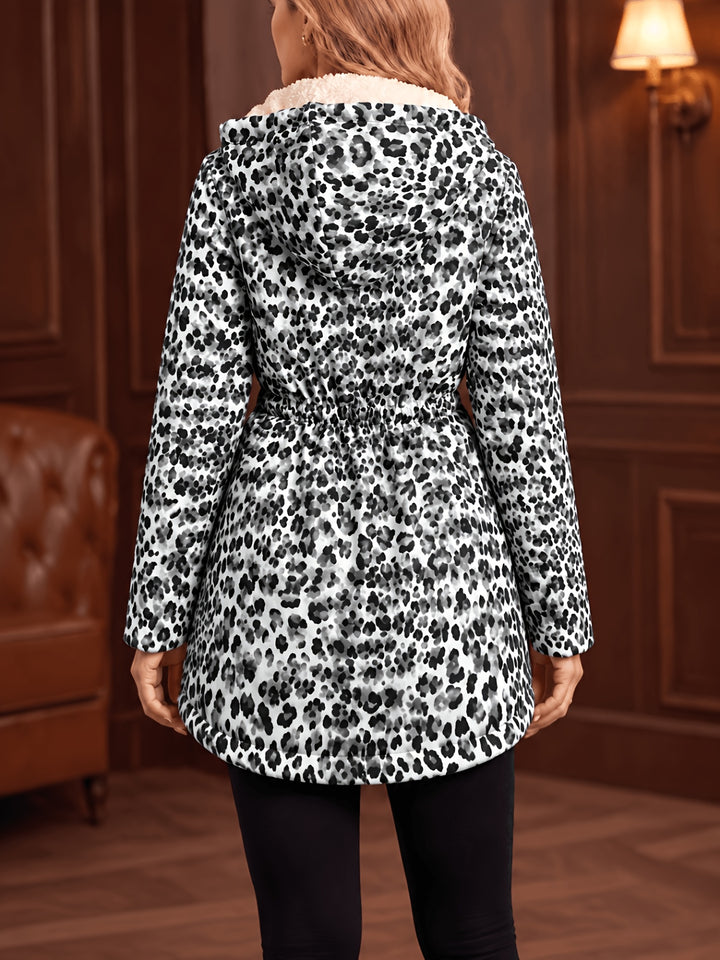 Bianca™ | Leopard Sherpa-Lined Hooded Coat