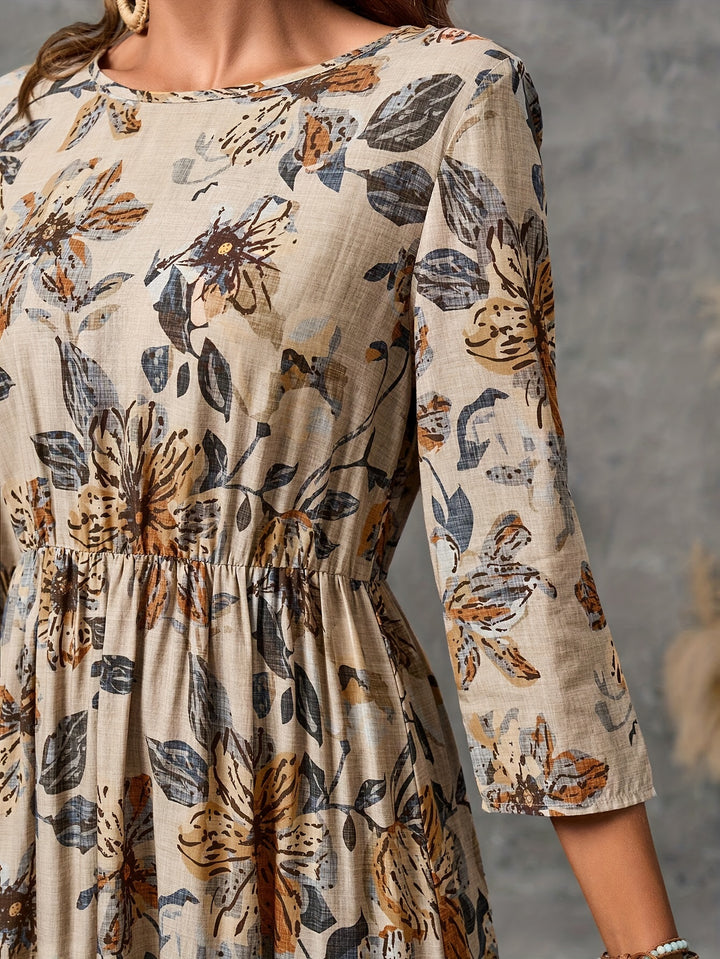 Elise™ | Vintage Floral Tiered Midi Dress