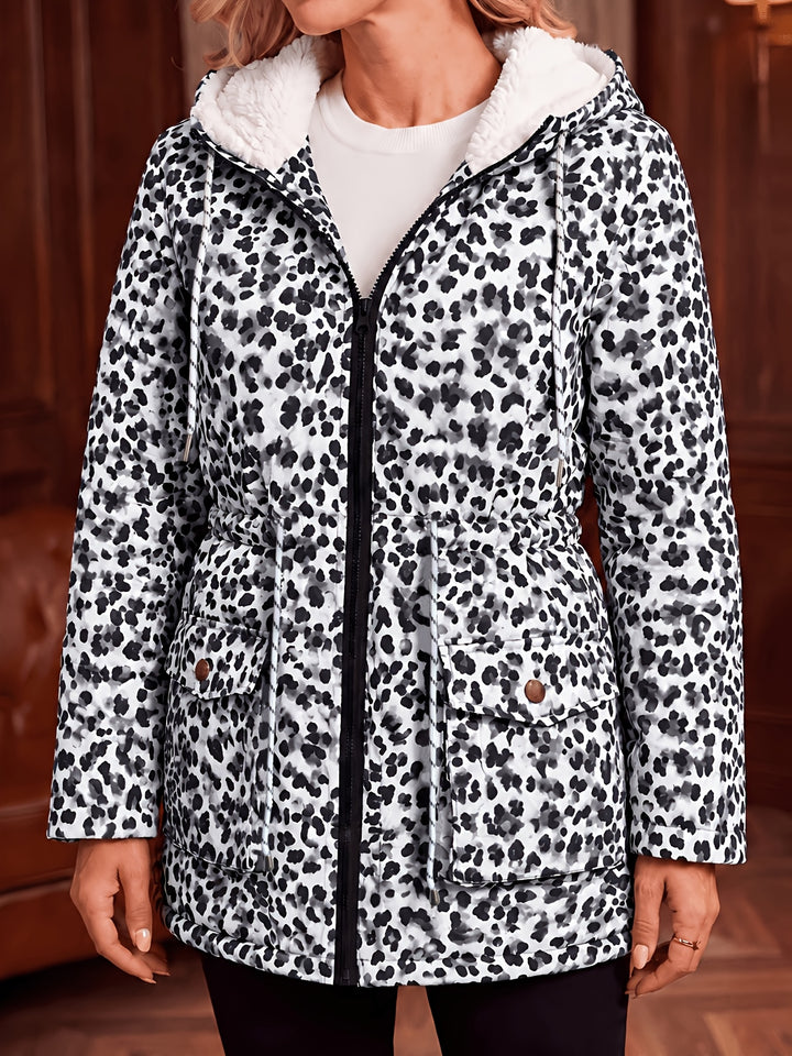 Bianca™ | Leopard Sherpa-Lined Hooded Coat