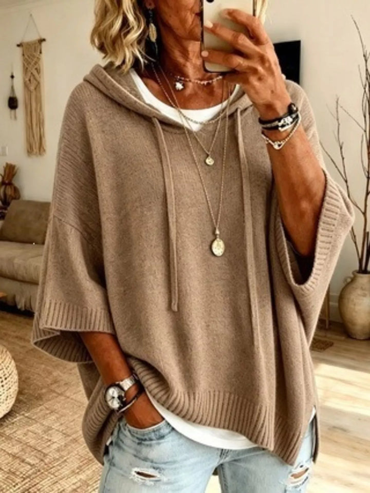 Marielle™ | Relaxed Hooded Knit Poncho