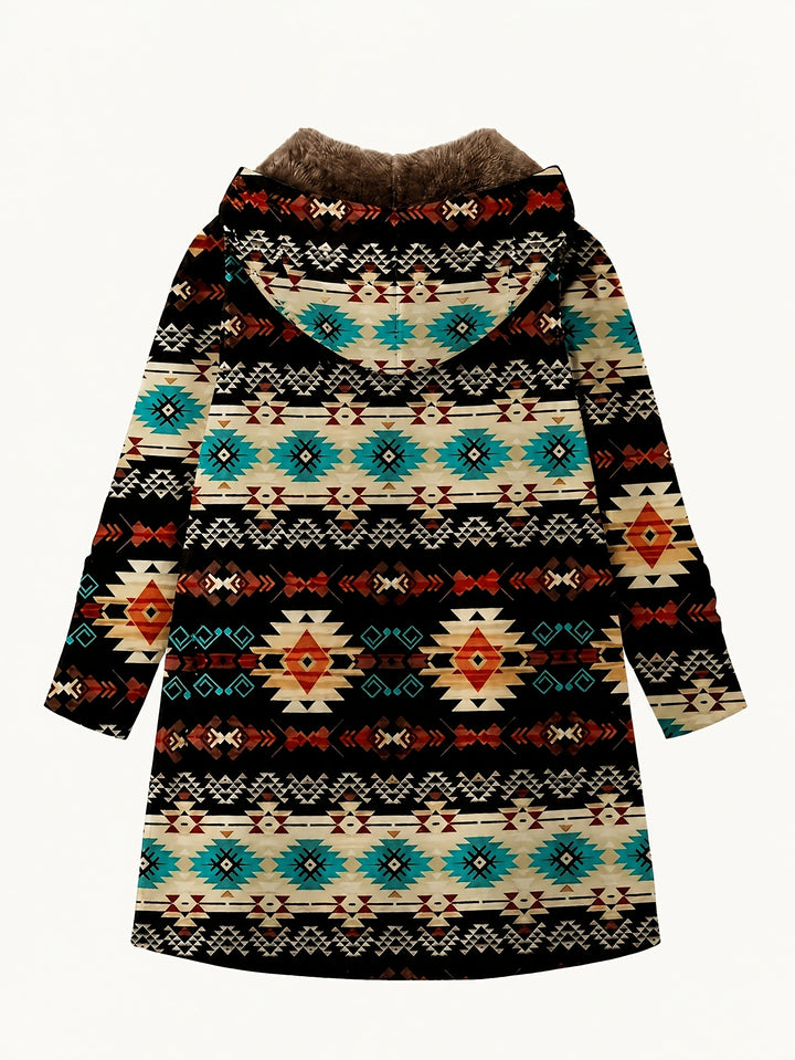Marissa™ | Southwestern Fleece-Lined Hooded Coat