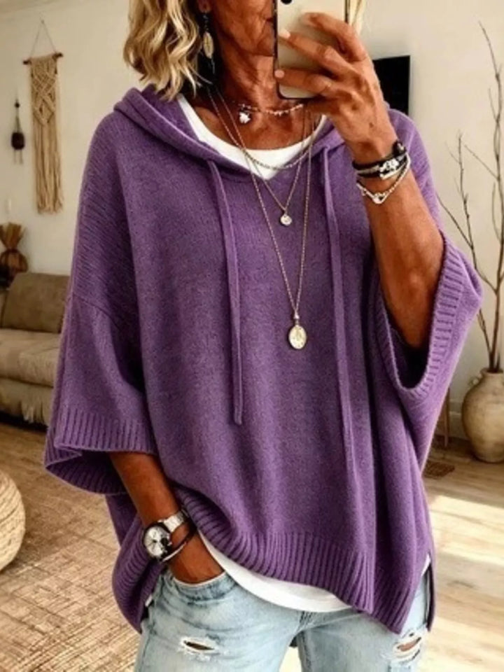 Marielle™ | Relaxed Hooded Knit Poncho