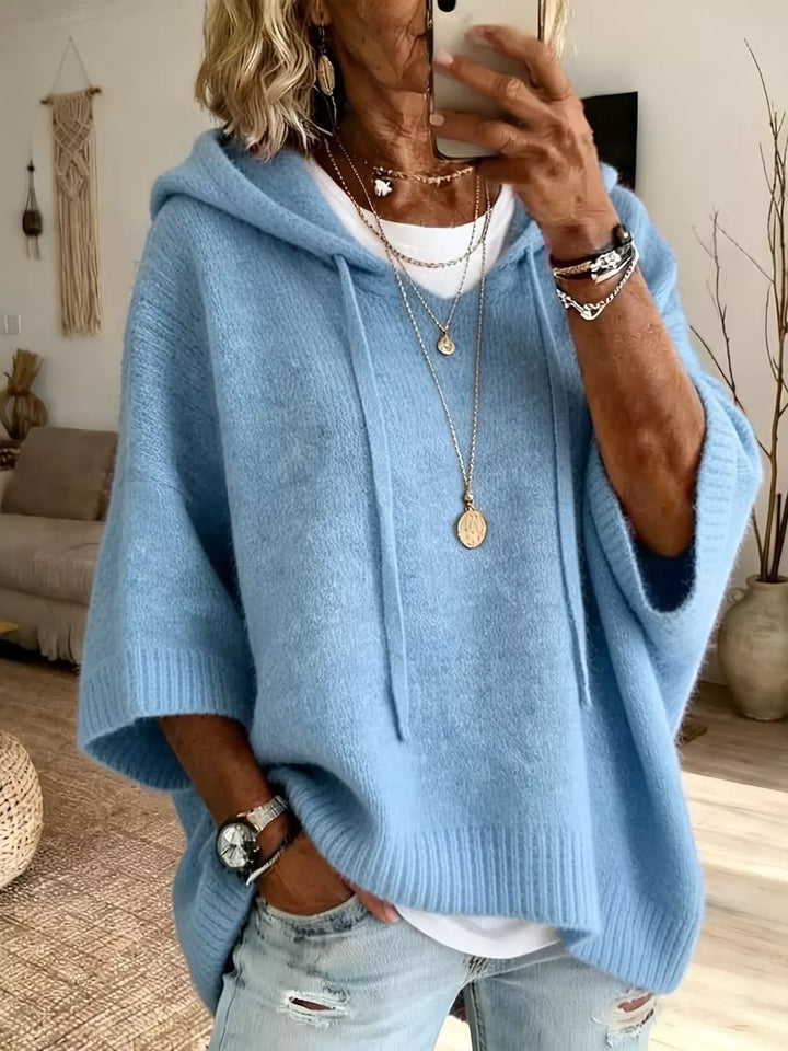 Marielle™ | Relaxed Hooded Knit Poncho