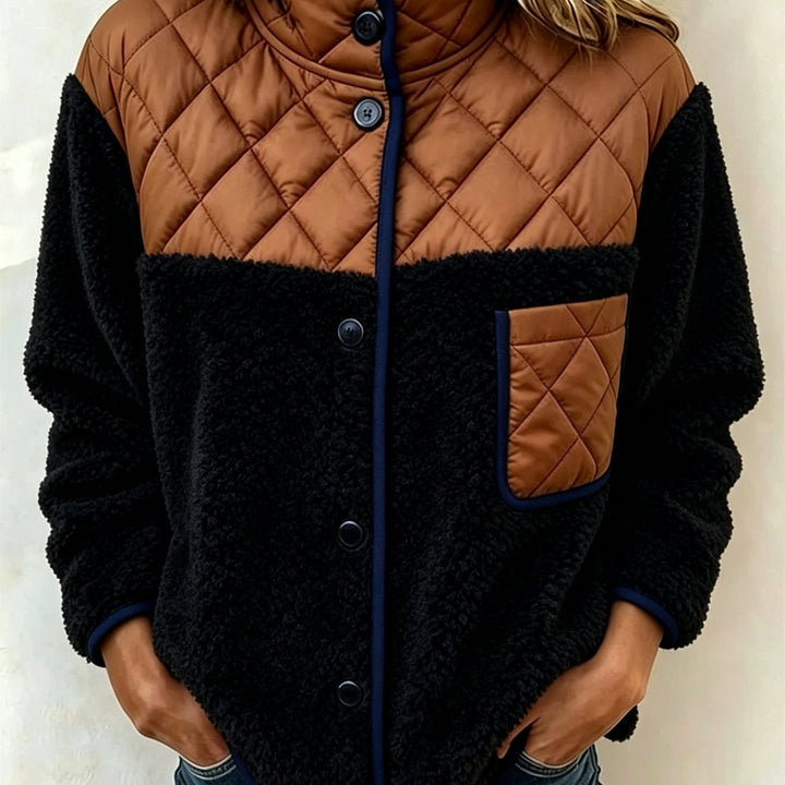 Maribel™ | Quilted Sherpa Patchwork Jacket