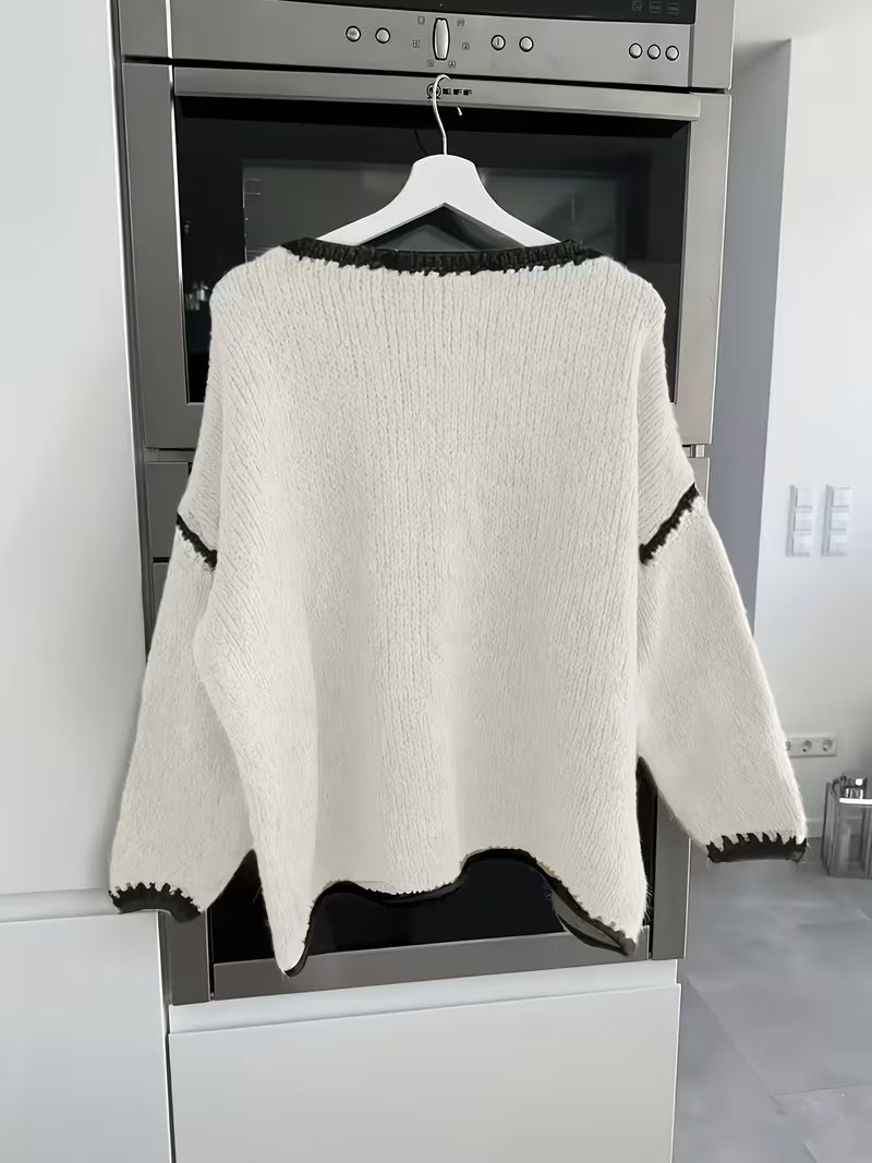 Amelia™ | Elegant Embroidered Flower Sweater