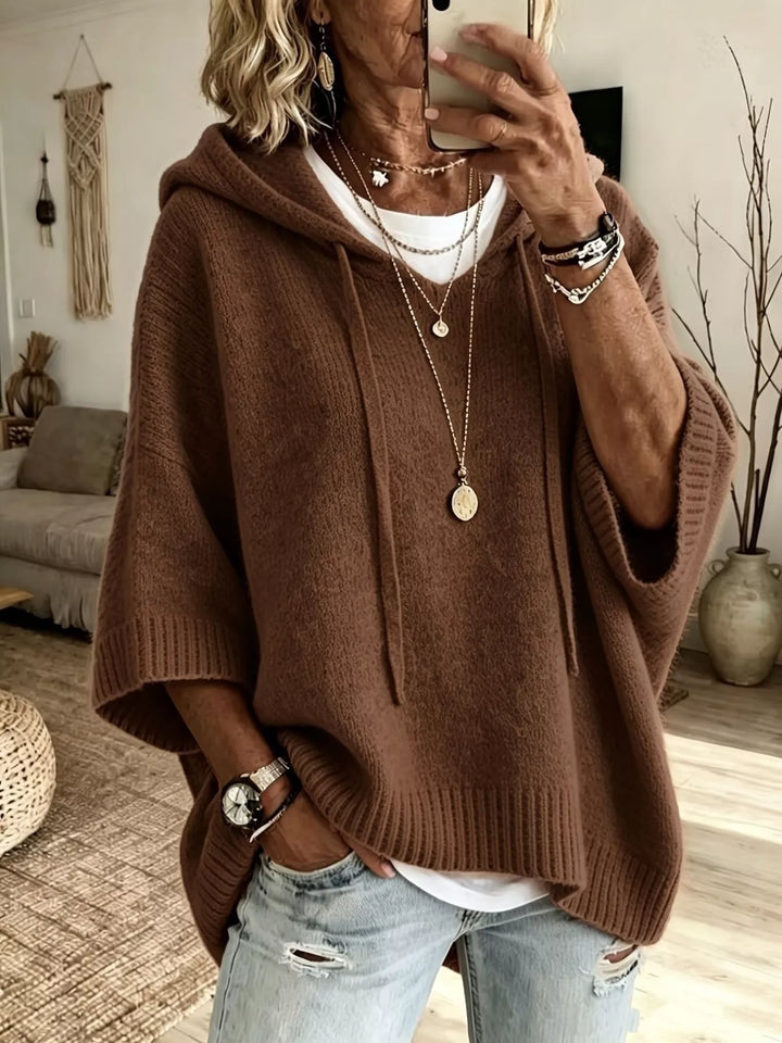 Marielle™ | Relaxed Hooded Knit Poncho