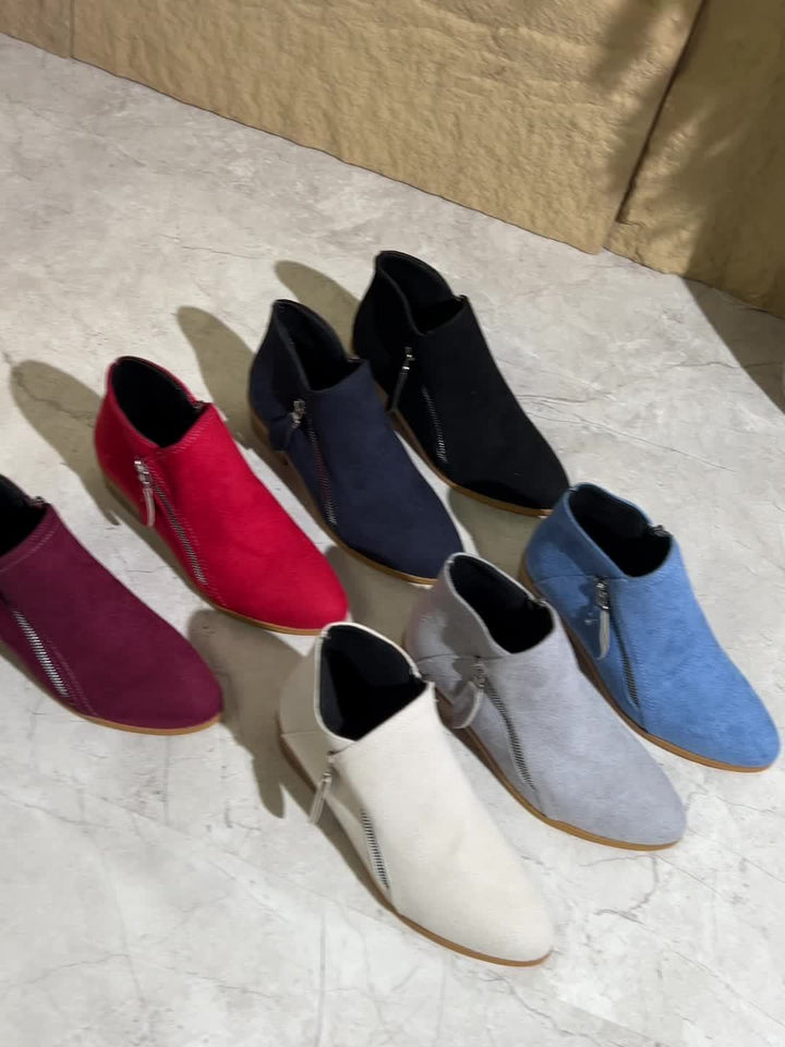 Nadine™ | Side-Zip Low-Heel Ankle Boots