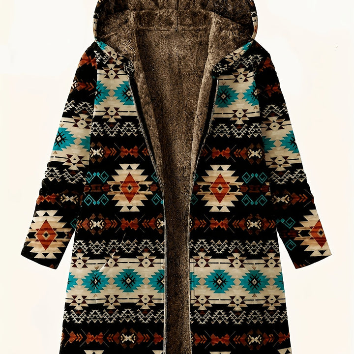 Marissa™ | Southwestern Fleece-Lined Hooded Coat