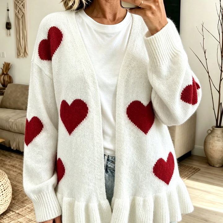Valentina | Knit Heart Pattern Coatigan
