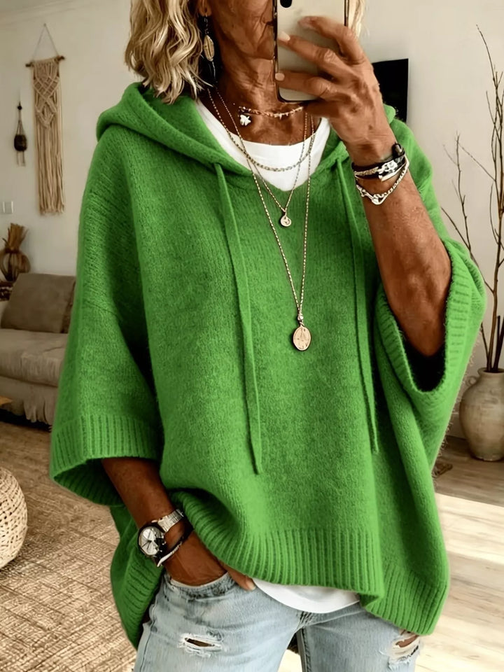 Marielle™ | Relaxed Hooded Knit Poncho
