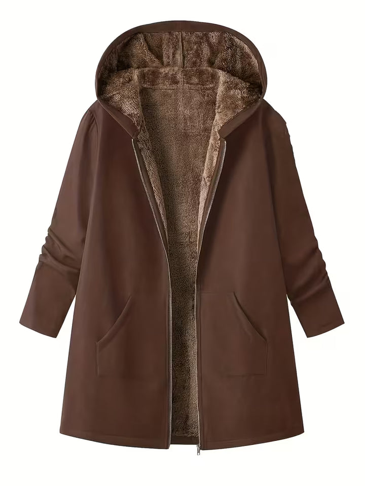 Evelyn™ | Cozy Sherpa-Lined Hooded Coat