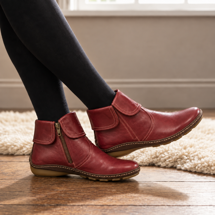 Claudette™ | Side-Zip Comfort Ankle Boots