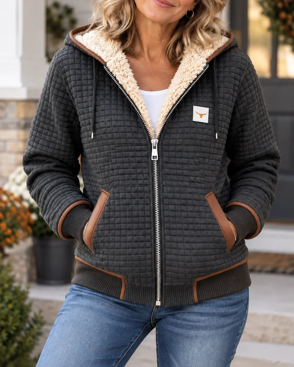 Elaine™ | Sherpa-Lined Quilted Hooded Jacket