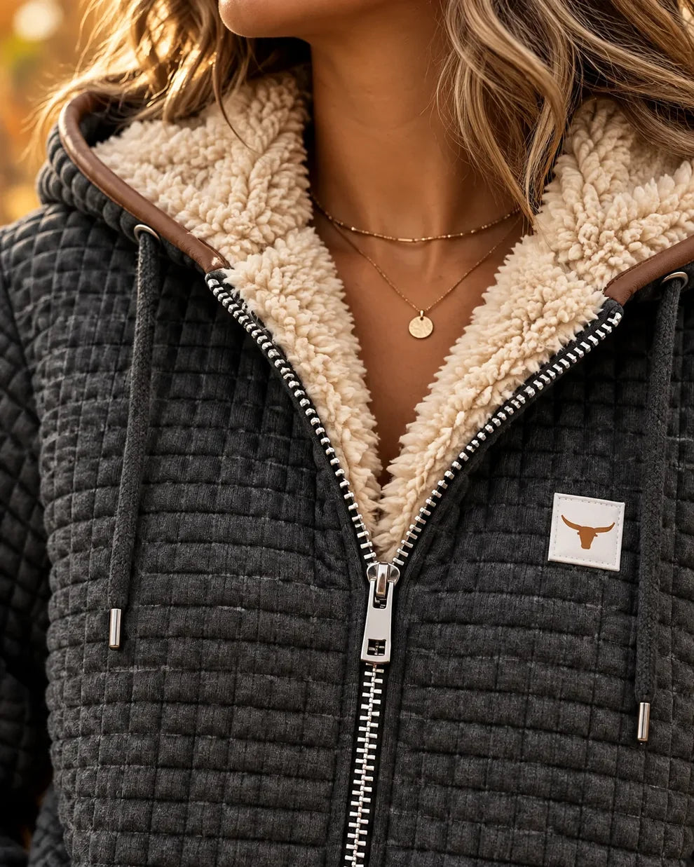 Elaine™ | Sherpa-Lined Quilted Hooded Jacket