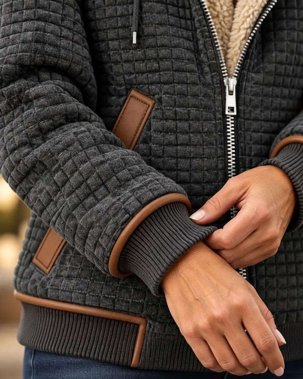 Elaine™ | Sherpa-Lined Quilted Hooded Jacket