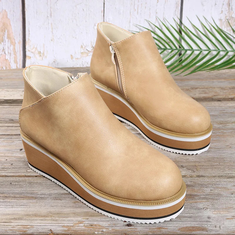 Daphne™ | Side-Zip Wedge Ankle Boots