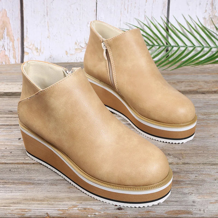 Daphne™ | Side-Zip Wedge Ankle Boots