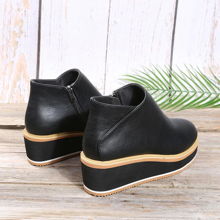 Daphne™ | Side-Zip Wedge Ankle Boots