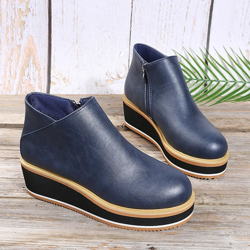 Daphne™ | Side-Zip Wedge Ankle Boots