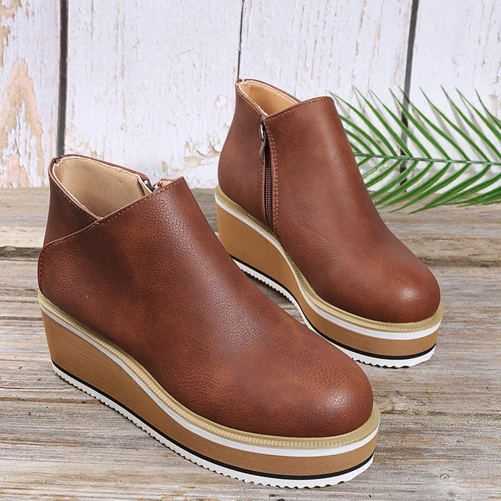 Daphne™ | Side-Zip Wedge Ankle Boots