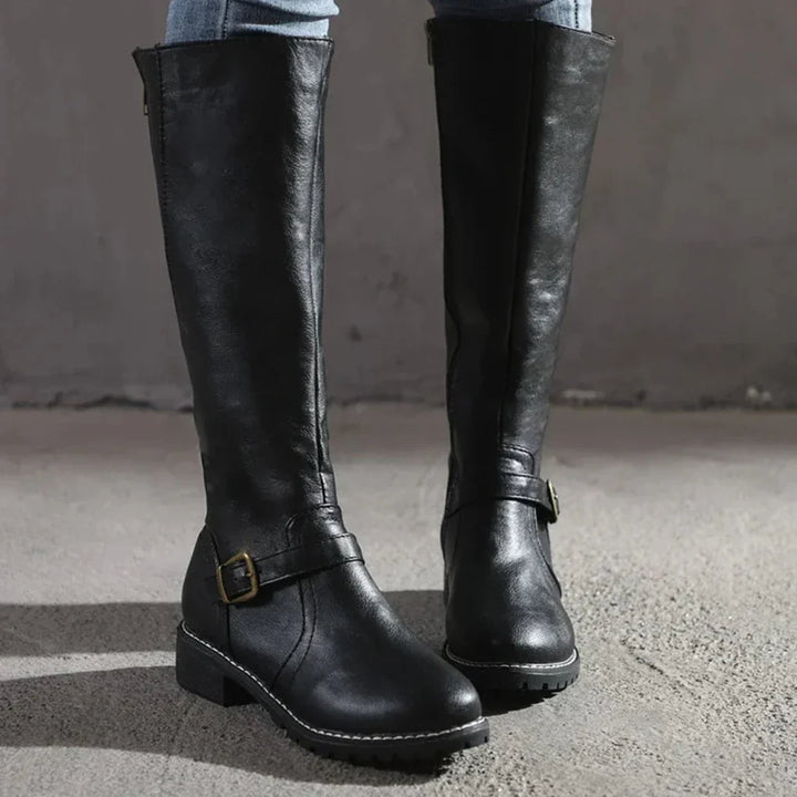 Loretta™ | Classic Knee-High Buckle Boots