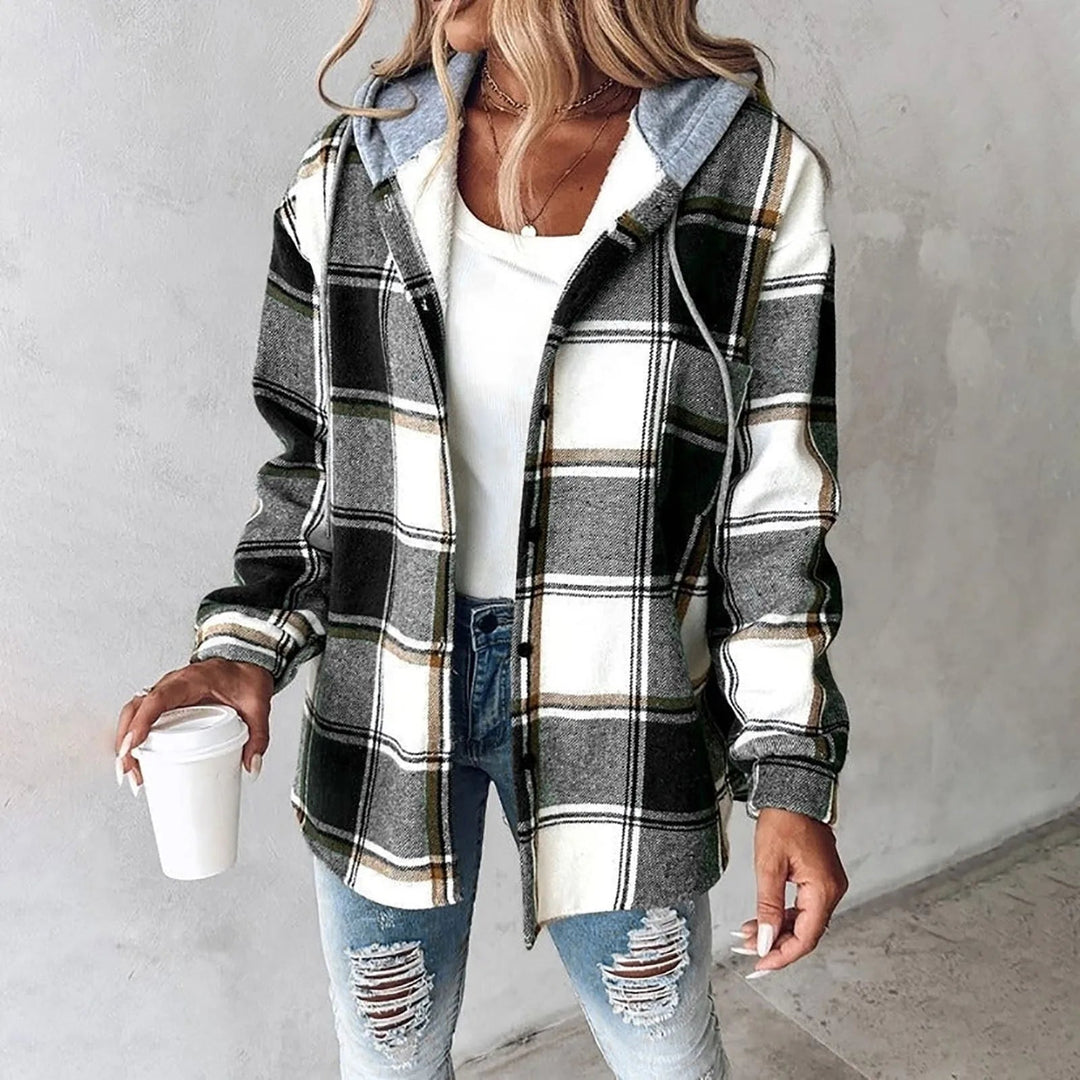 Elise™ | Cozy Plaid Hooded Shacket