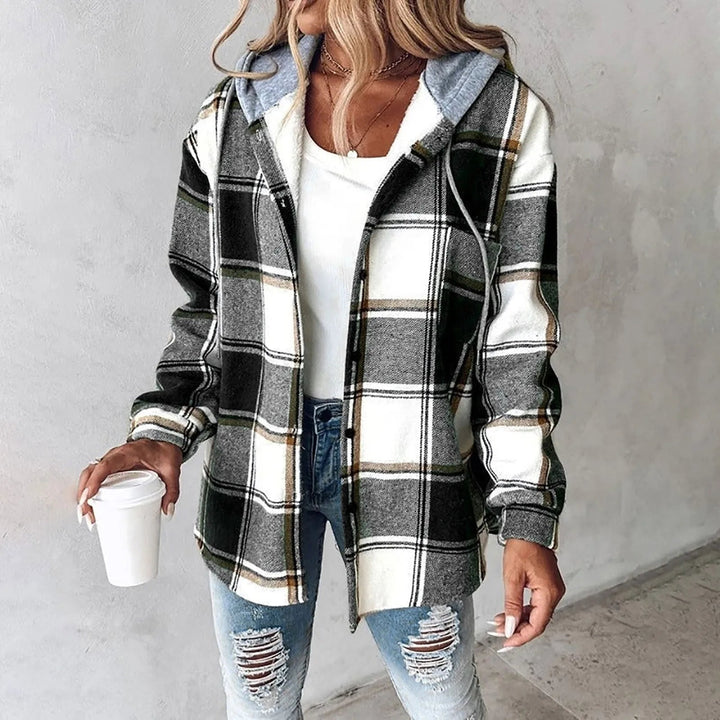 Elise™ | Cozy Plaid Hooded Shacket