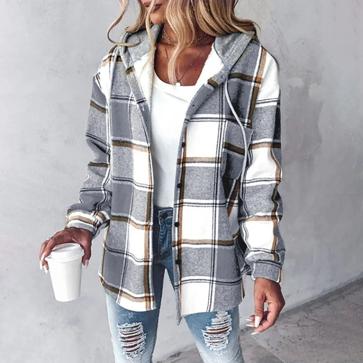 Elise™ | Cozy Plaid Hooded Shacket