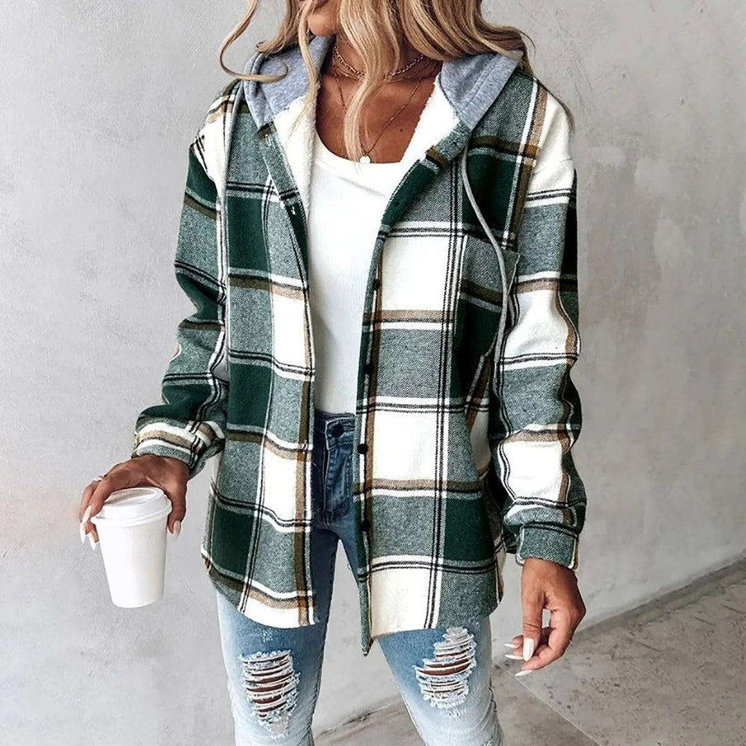 Elise™ | Cozy Plaid Hooded Shacket