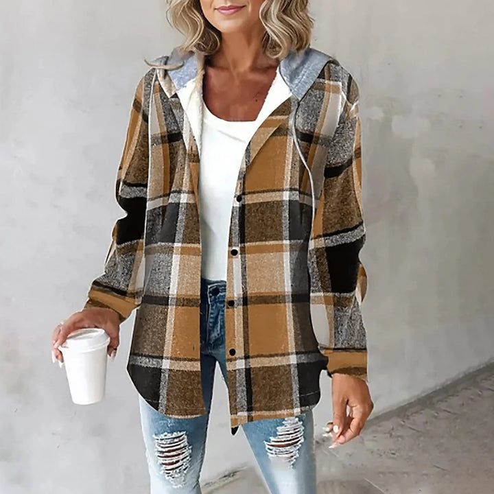 Elise™ | Cozy Plaid Hooded Shacket