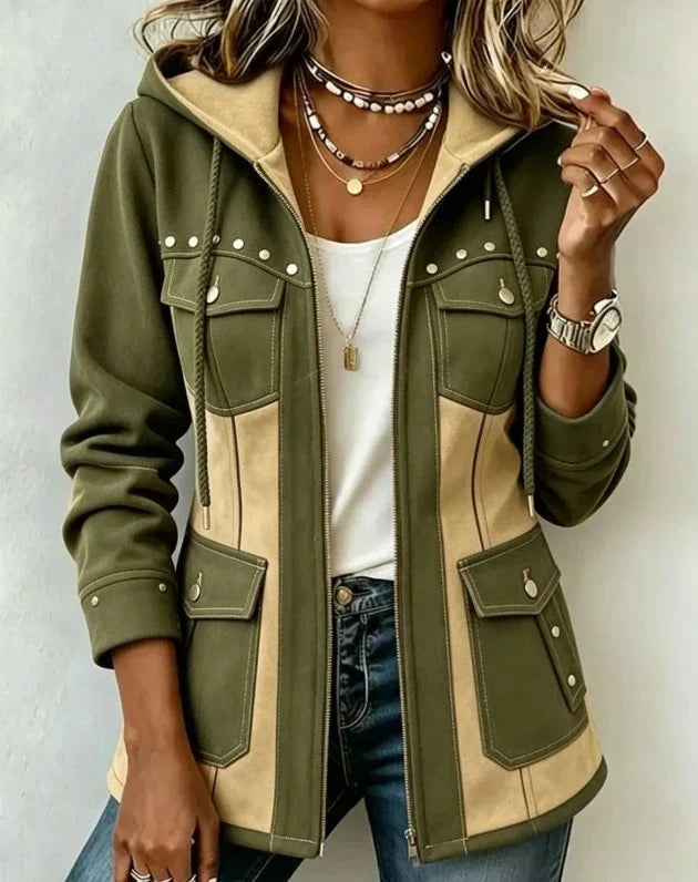 Danielle™ | Colorblock Hooded Zip Jacket
