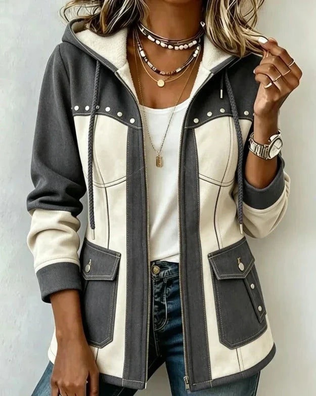 Danielle™ | Colorblock Hooded Zip Jacket