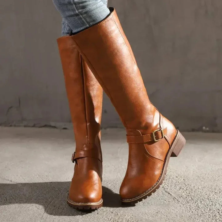 Loretta™ | Classic Knee-High Buckle Boots